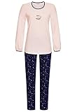 körpernahe Passform Ringella Lingerie Damen Pyjama mit Motivdruck Crystal Rose 42 0561201, Crystal Rose, 42