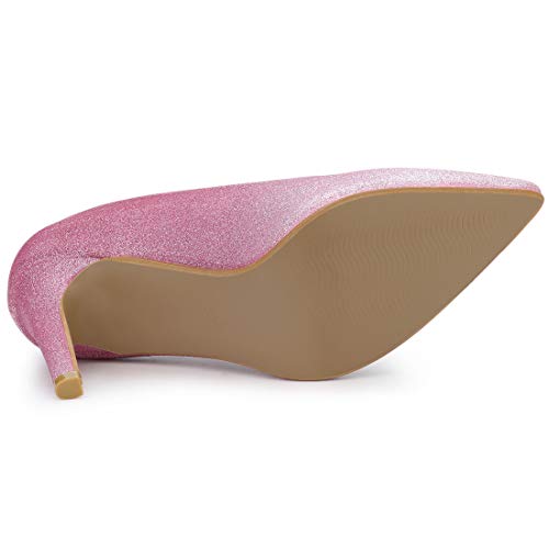 Allegra K Women's Party Glitter Stiletto Pink High Heels Pumps - 6.5 M Us #TOP5