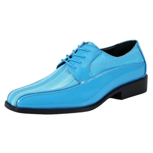 Image of Viotti 179, Casual Dress Oxford Shoes for Men, Satin Striped Lace-Ups, Men's Business Casual Leather & Satin Shoe, for All Formal Occasions