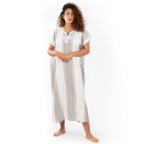 Elegant Moroccan Kaftan Dress, Traditional & Stylish Beach Cover up, Soft and Comfort gandoura Yellow