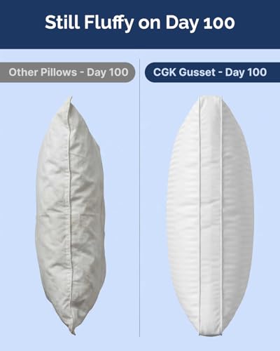 Image of Bed Pillows for Sleeping, Queen Size, Super Soft & Fluffy, Set of 2 - White | Down Alternative Filling, Hotel Luxury Quality, Gusseted Pillow for Back, Stomach & Side Sleepers, Comfy, Cozy & Breathable