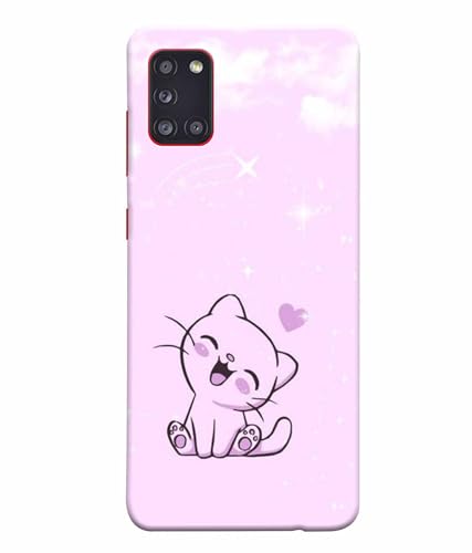 Image of Printed Hard Back Case Cover & Compatible for Samsung Galaxy A31 | Cute Cat Vector (Multicolor) - D1189