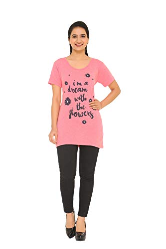Image of In Love Women's Plus Size Longline T-Shirt with Side Pocket, 3 /4 Sleeve, Crew Neck