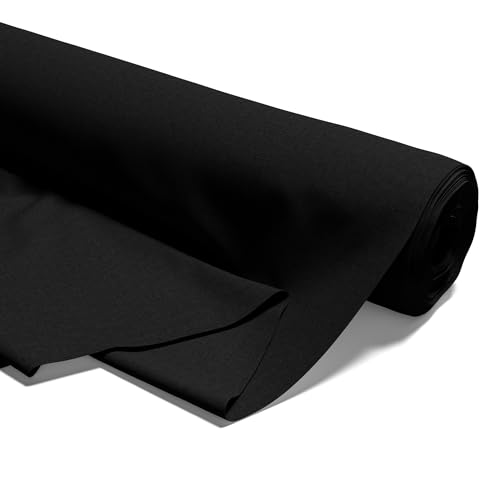 Tissu en coton au mètre 0,5M x 160cm - Tissus à coudre au mètre Tissu de décoration léger pour enfants Tissu à la mode 2. Noir
