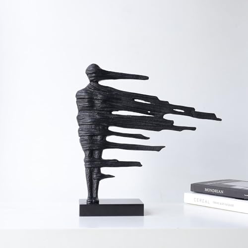 Estatua Abstracta Mujer Surrealista en Metal con Base de Mármol miniatura 2