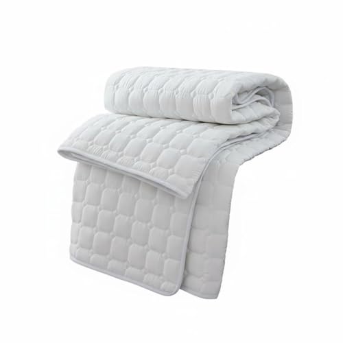 Bvdfgk Protector de Colchón Lavable con Superficie Transpirable Relleno de Seda Pad Acolchado y Cubierta Antidesgaste Adecuado para Casas de Huéspedes Dormitorios Hospedaje, 90x200cm, 120G Fino
