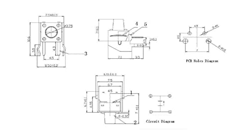 Switch tactile horizontal 6x4.3mm avec support pour micro-projets électroniques