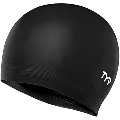 TYR Latex Swim Cap, Black Cover