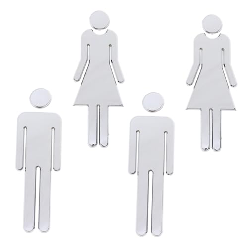 Gadpiparty 4 pezzi Segnale Wc Autoadesivo Targa Bagno Lavatory Sign Plate per Porte Bagno Uomo Donna Hotel Negozio Supermercato