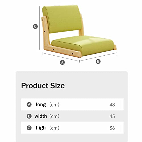 Silla de suelo portátil Tatami con soporte para la espalda, silla de meditación de estilo japonés, cojín plegable y cómodo para relajarse