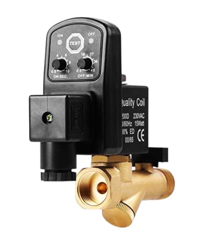 Válvula de drenaje, válvula de drenaje temporizada electrónica automática G1/2 DN15 para la gestión del condensado del compresor de aire(230V)