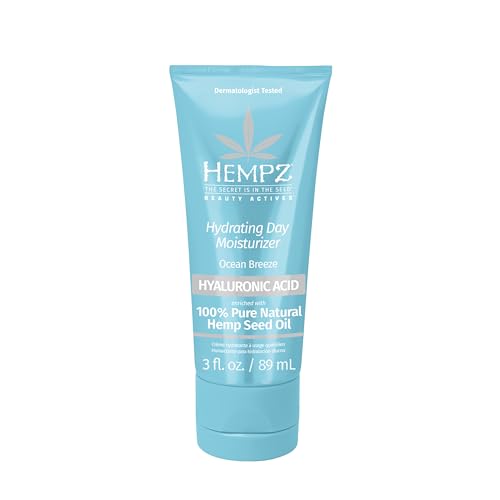 Hempz Ocean Breeze Hydrating Daily Moisturizer - Hydrating Day Cream Rich with Minerals Vitamin C & Hempseed Oil to Hydrate & Repair Extremely Dry or Sensitive Skin for Face & Body 3 Oz