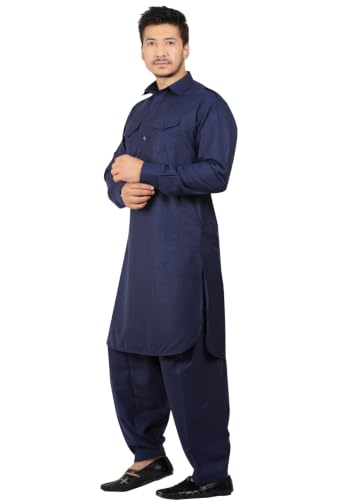 Image of K-ROYALS Full Pathani Suit for Mens /Cotton Blend Pathani kurta payjama set for mens