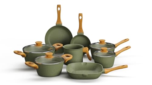 Mimo Style Conjunto de 8 Panelas Style Cook Esmeralda, Compatível com Fogão por Indução