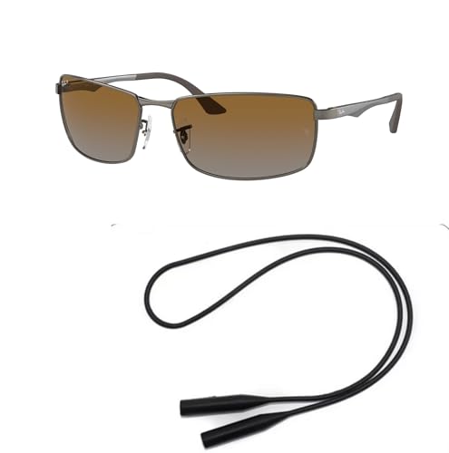 Ray-Ban RB3498 Sunglasses Bundle: RB 3498 029/T5 Matte Gunmetal Grey Gradient B and Universal Anti-slip Silicone Leash2