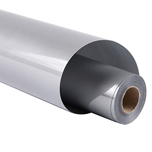 Image of guangyintong Heat Transfer Vinyl Silver HTV Rolls, 12 inch x 5ft Iron on Vinyl for T Shirts, Glossy Surface HTV Vinyl for All Cutter Machine Easy to Cut & Weed for Heat Vinyl DIY Design