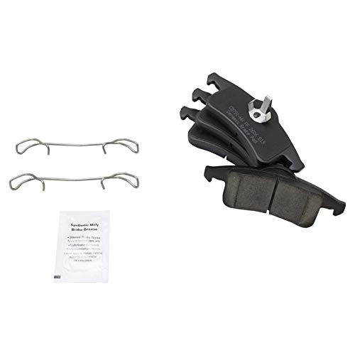Image of TRQ Rear Brake Pad and Rotor Set Ceramic Parking Shoe Compatible with 1999-2004 Jeep Grand Cherokee