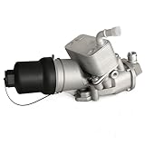 MITZONE Upgrade Aluminium Oil Cooler Filter Housing with Oil Cooler Compatible with VW Jetta GTI Golf R Passat Audi A4 A3 TT TTS 2.0L Replace 06F115397K 06F115397J 06F115397H