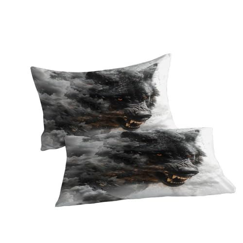 Housse de couette loup 200x200 avec 2 taies d'oreiller