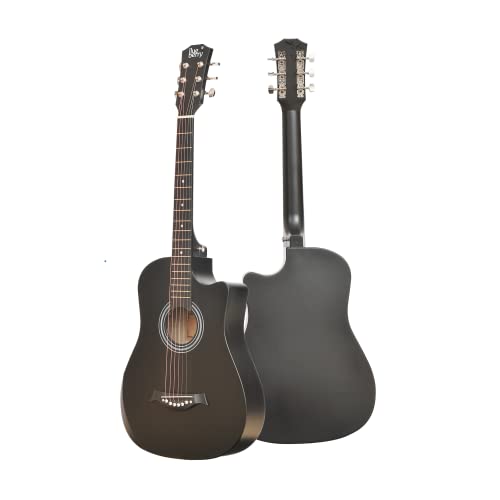 Image of BLUEBERRY VIP-382, Acoustic Guitar, Cutway Innovative design With Bag, Belt, String Set And 2 Picks - 38 Inch (Black)
