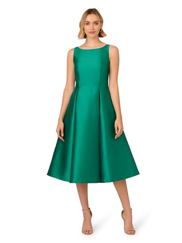 Image of Adrianna Papell Women's Sleeveless Tea Length Dress Vivid Emerald 14