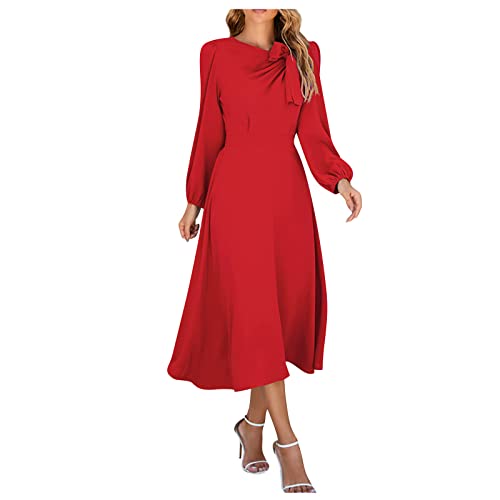 Maxi Dress For Women,Midi Dresses For Women T Shirt Dress Maxi Dresses 2022 Wrap Dress Cute Dresses Sexy Formal Dresses Chiffon Floral Holiday Beach Bridesmaid Maxi Dress(Red,Xl) #TOP5