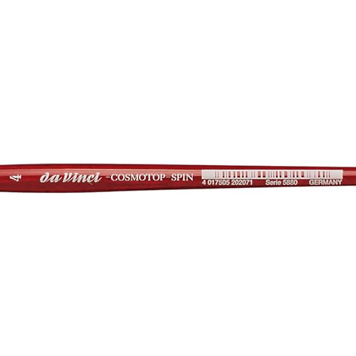Image of da Vinci Watercolor Series 5880 CosmoTop Spin Paint Brush, Flat Synthetic with Red Handle, Size 4 (5880-04)