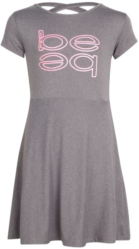 Bebe Girls' Dress - 2 Pack Super Soft Casual Dress (7-16), Size 7/8, Charcoal Pink #TOP3