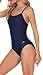 Adoretex Girl's/Women's Solid Pro One-Piece Athletic Sports Racing Swimsuit Swimwear (FN001)-Navy-34