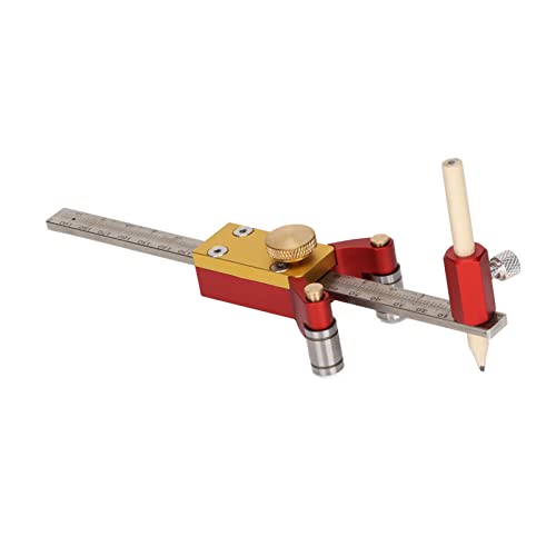 Woodworking Scriber, 3 in 1 Scribe Ruler, Multi Function Parallel Arcs Drawing Gauge, DIY Tools, Metric Imperial Arcs Drawing, Construction Rulers