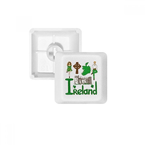 Keycaps PBT Symbole d'Irlande pour Clavier mécanique Blanc OEM R1 contre l'usure des touches