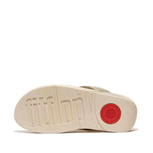Image of FitFlop womens Lulu Padded-knot Metallic-leather Toe-post Sandals
