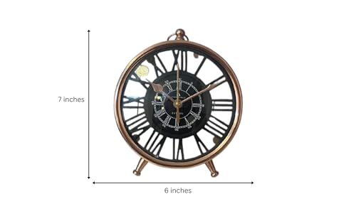 Image of VOGUISH Table Clock for Living Room Stylish| Vintage Table Clock for Home | Roman Alarm Clock for Office Desk