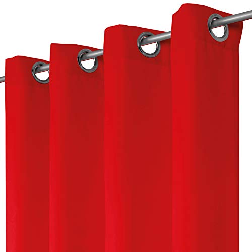 Bestlivings Blickdichte Rote Gardine mit Ösen in 140x175 cm (BxL), in vielen Größen und Farben