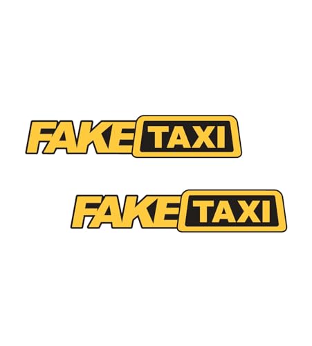 FakeTaxi Lot de 2 autocollants en vinyle laminé polymère découpé pour voiture JDM Tuning OEM Jaune et noir