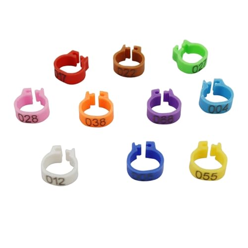 Bandas de identificación de pollo y anillos para patas de aves de corral de plástico 8mm 7