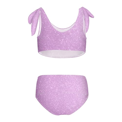 Wusikd Purple Glitter Girls Swimsuits Two Piece Swimwear Bikini Set for for Girls Size 4T2