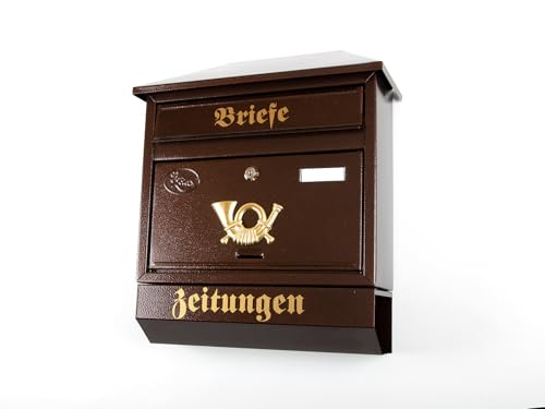 XXL Briefkasten Postkasten Zeitungsrolle Trapezdach Namenschild Vintage-Stil (Antik Kupfern) XXL Briefkasten Postkasten Zeitungsrolle Trapezdach Namenschild Vintage-Stil (Antik Kupfern)