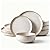 AmorArc Ceramic Dinnerware Sets, Wavy Rim Stoneware Plates and Bowls Sets, Highly Chip and Crack Resistant | Dishwasher & Microwave Dishes set, Service for 4 (12pc)-Speckled Cappuccino