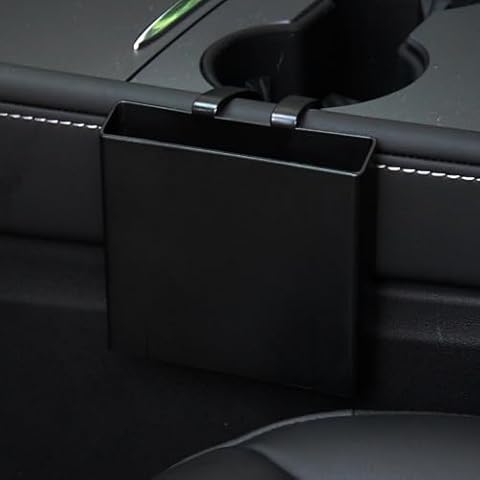 1 Pc Console Side Organizer Bag for Tesla Model 3 Y, Black Car Seat Side Tesla Phone Holder for Model Y 3, Car Coin Holder, Organizer Tray Storage Box with Hook [Not Compatible with Model 3 2024] Cover