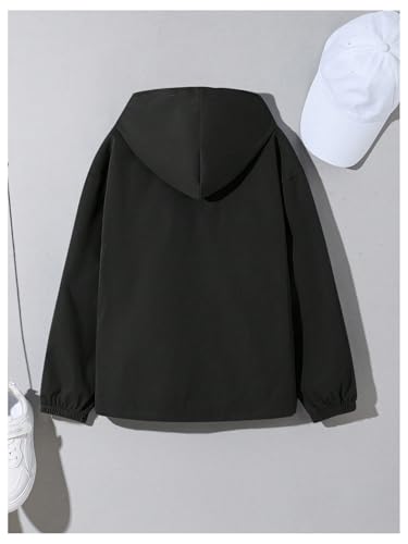 SweatyRocks Boy's Half Zip Pullover Hoodie Long Sleeve Loose Sports Jacket with Pockets2