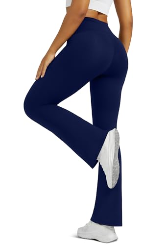 Image of Flare Leggings for Women Yoga Pants with Pockets High Waisted Crossover Flare Yoga Pants Bootcut Yoga Leggings