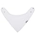 10-Pack Baby Bandana Drool Bibs Plain White for Drooling and Teething, 100% Organic Cotton, Soft and Absorbent, Unisex Bibs for Baby Boys & Girls - Baby Shower Gift Set by Ana Baby