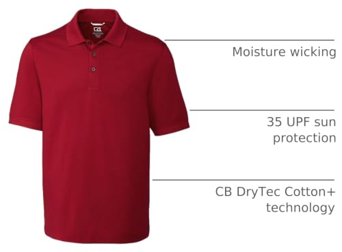 Camiseta polo para hombre grande y alto de Cutter & Buck, manga corta, protección UV UPF 35+ miniatura 2