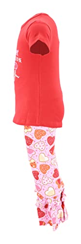 Image of Unique Baby 2 Piece Girls Double Ruffle Leggings and Short Sleeve Shirt Clothes Set Kid and Toddler Girl Outfit