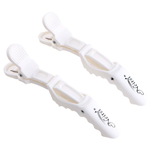 Neitsi White Color Plastic Salon Croc Clips Hair Styling Hair Clamps (12pack)