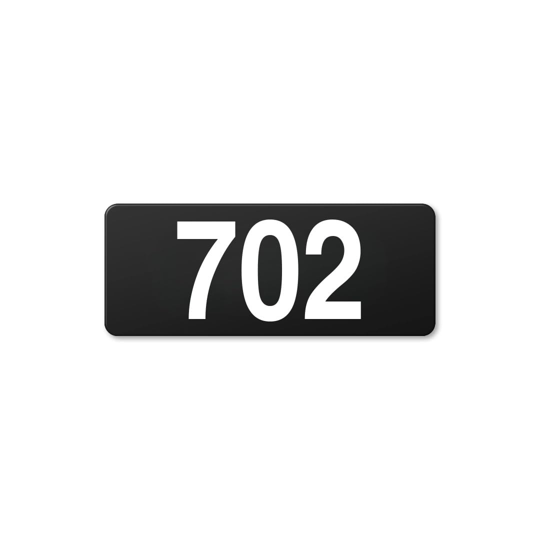Modern Hotel Room Number Plates - 702|Black Acrylic Board Fixed White Color PVC Waterproof Sticker| Easy Installation Type Double Sided Tape Fixed on Backside-image-25