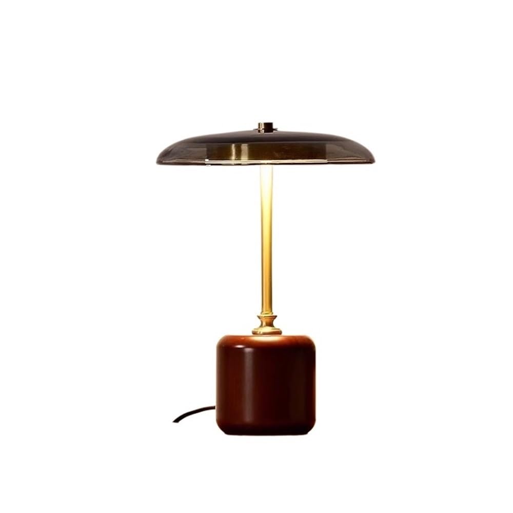 Z4T8M2K6G5 Bedside Lamp Brass Glass Decoration for Bedside Table Lamp for Study and Bedroom(Gris)