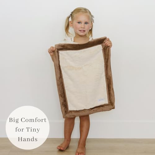 Image of Saranoni Luxury Security Blankets for Babies | Ultra-Soft Lush and Boutique Quality Baby Blanket | Ivory & Gingersnap, Mini - 15 inch x 20 inch