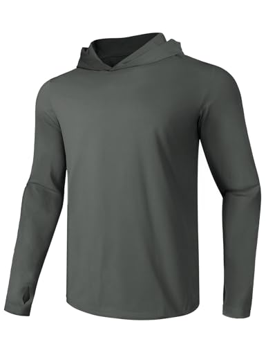 GEMYSE Sun Shirt UPF 50+ Men's Fishing Long Sleeve UV Protection Hoodie Hiking Rash Guard Athletic Running